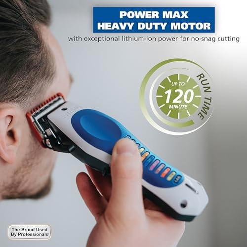 Close up of Wahl self sharpening precision blades and adjustable taper lever