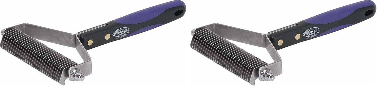 Weaver Livestock 4 inch shedding comb showing the safe rounded tip tooth design for animal care