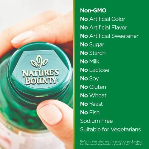 Nature's Bounty Chromium Picolinate 800 mcg vegetarian supplement bottle side showing nutritional facts