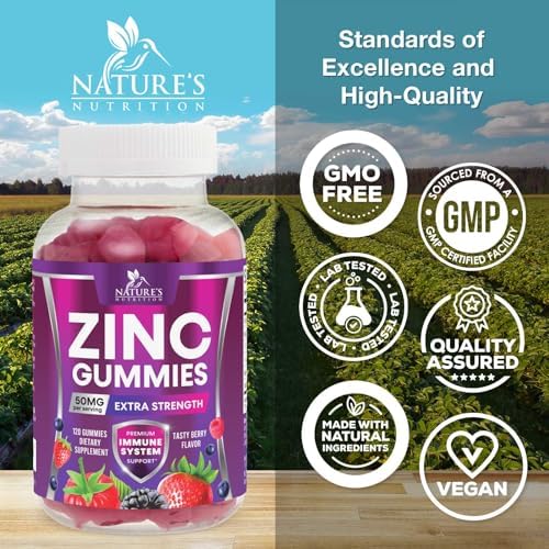 Zinc vitamin benefits for antioxidant protection in a daily vegan gummy form