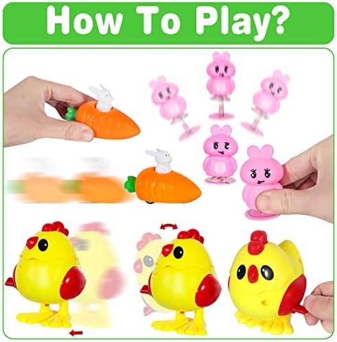 MGparty spring action bunny toy showing the press down mechanism detail
