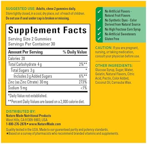 Antioxidant zinc gummies without synthetic dyes or high fructose corn syrup the best supplements for good skin