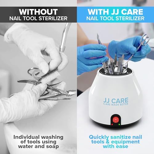 JJ Care sterilizer with metal tweezers inserted