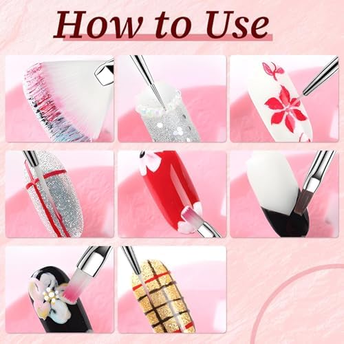 Ciwanning manicure tools arranged on marble palette