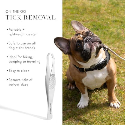Stainless steel tick remover for cats and dogs