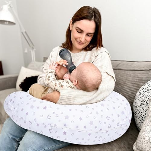 4-in-1 Tummy Time & Nursing Pillow with High, Firm, Large Area, Detachable Seated Support Cushion, Removable and Machine Washable Slipcovers, Baby Play Mat and Toys 0-24 Months - Image 4