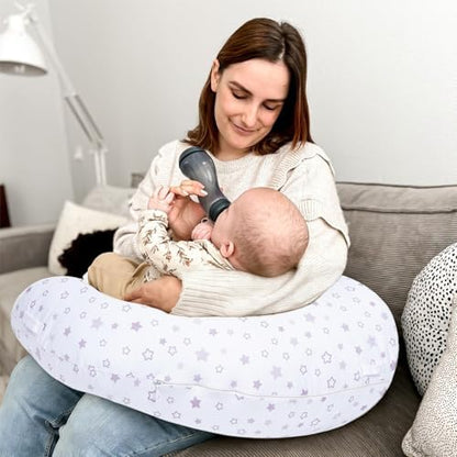 4-in-1 Tummy Time & Nursing Pillow with High, Firm, Large Area, Detachable Seated Support Cushion, Removable and Machine Washable Slipcovers, Baby Play Mat and Toys 0-24 Months - Image 4