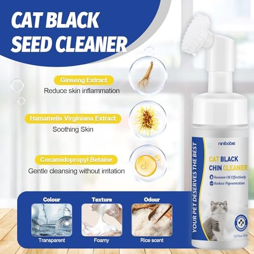 Ninibabie cat blackhead remover bottle demonstrating the foam dispensing action