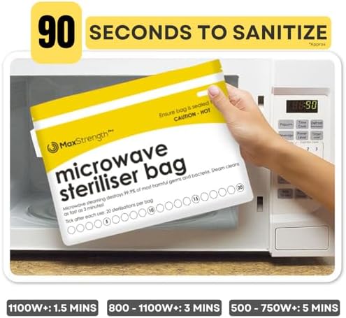 Close up of microwave sterilizer bag checkbox tracking system