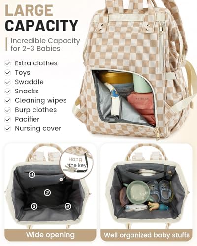 Fufazfo corduroy diaper bag backpack insulated bottle compartment
