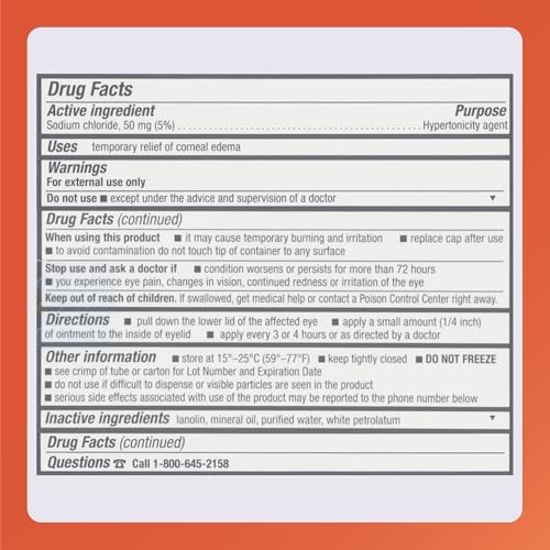 Authentic USA imported Rugby Laboratories eye ointment for swelling and temporary corneal fluid clearance.