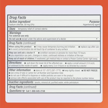 Authentic USA imported Rugby Laboratories eye ointment for swelling and temporary corneal fluid clearance.