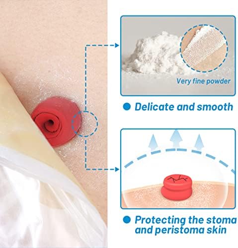 Heagimed ostomy skin care powder packaging detailing instructions and manufacturing details.