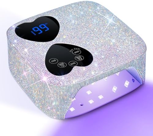 Huitine rechargeable nail dryer with rhinestone design