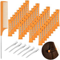 ProSuites 43 Piece Hair Perm Rods Set front view showcasing thirty-six orange plastic rollers, six metal clips, and a black rat tail comb.