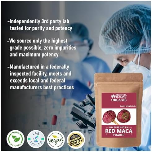 Premium 100 gram pack of organic Peruvian red maca superfood