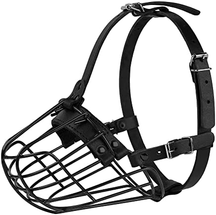 Adjustable leather straps on Budkas pitbull muzzle