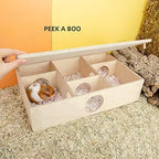 Niteangel wooden hamster burrow toy displayed from a top angle
