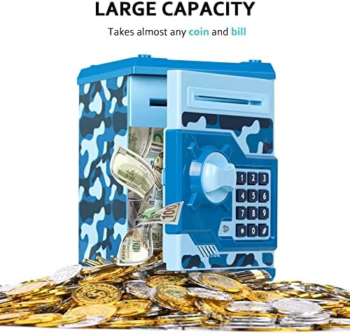 Close up view of the top coin entry slot and the central rotating door handle on the Vcertcpl personal cash vault.