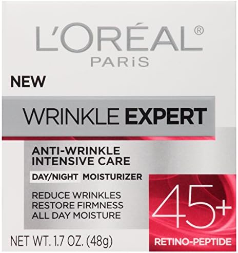 L'Oreal Paris 45 Plus wrinkle moisturizer box outer packaging view.