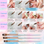 Heemeei professional nail art brush with rose gold ferrule