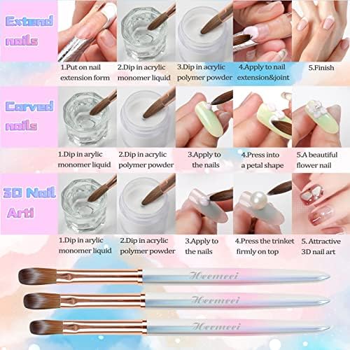 Heemeei professional nail art brush with rose gold ferrule