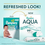 Pampers Baby Wipes Aqua Pure, 99% water-based wipes, Hypoallergenic and Unscented Baby Wipes, 672 Wipes Total (12 Flip-Top Packs) - Image 3