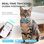 Dual system compatible pet tracking device showing close up of the water resistant tracking hub