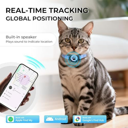 Dual system compatible pet tracking device showing close up of the water resistant tracking hub