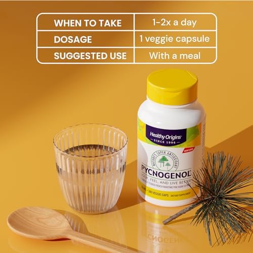 Close up of Healthy Origins Pycnogenol dietary supplement bottle cap and seal