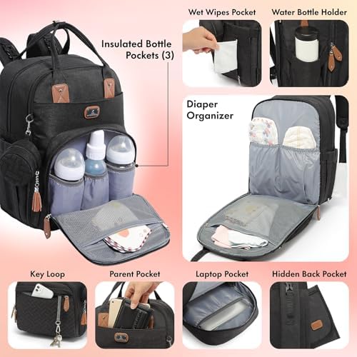 Dikaslon diaper bag backpack accessories including portable changing pad and pacifier case