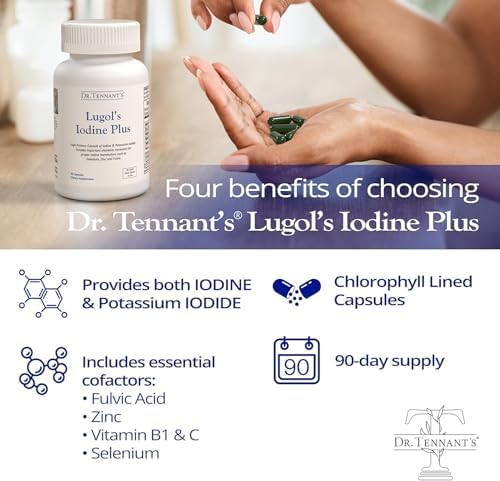 Side view of Dr. Tennant's Iodine Supplement Plus supplement facts