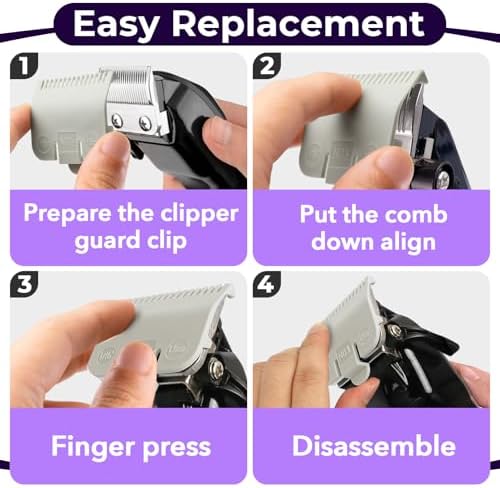 Full product bundle of the six black trimmer guards ideal for professional barber use.