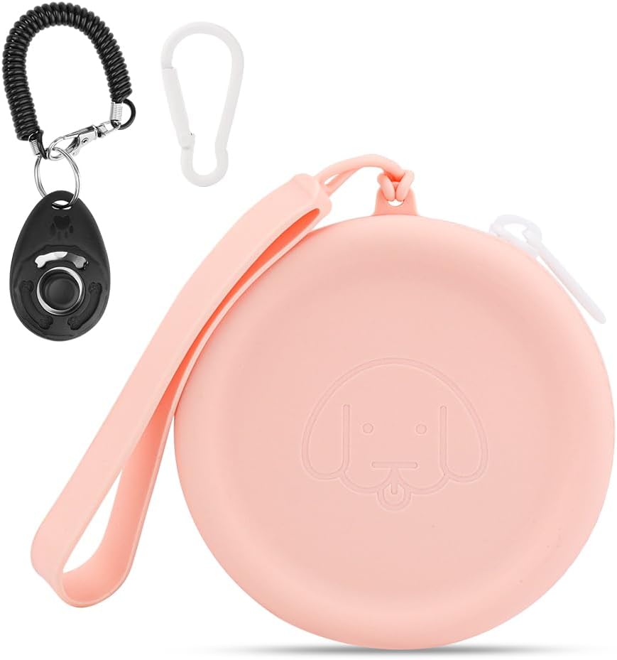 WALLFID Silicone Dog Treat Pouch Small Bag,with Pet Training Clicker,Walking Bag for Dog and Cat, Pocket Size, Easy to Clean, Odorless, Zipper Design,Moisture-Proof,Travel Walking Bag.(Sky Blue) - Image 12