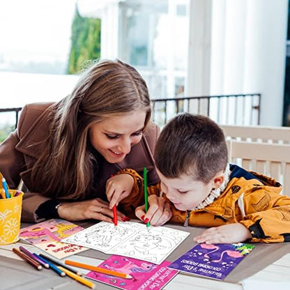 Close up view of the thick white pages inside the Lionoble bulk coloring book showing simple bold outlines for kids.