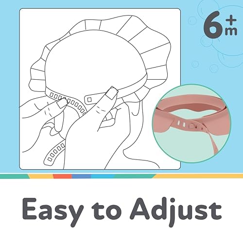 Close-up details of the premium phthalate-free material on the Nuby toddler bath hat.