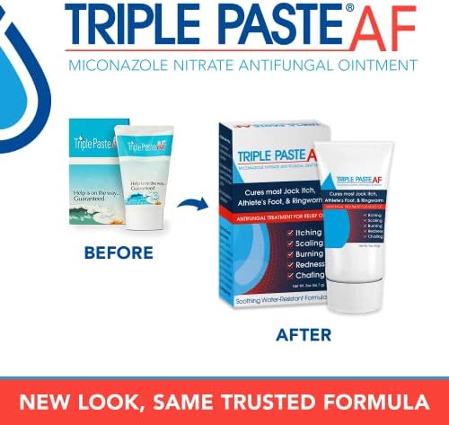 Triple Paste AF miconazole nitrate skin cream box showing ingredients and directions