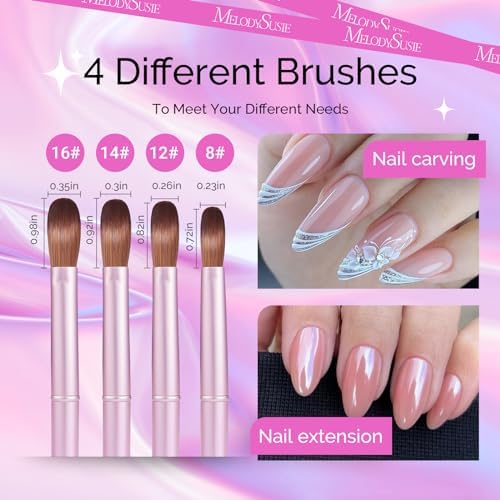 Variety of MelodySusie nail brush sizes for 3D art
