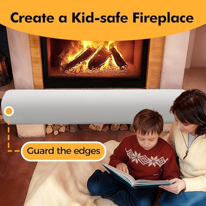 Close up of memory foam thickness on Sunico fireplace guard