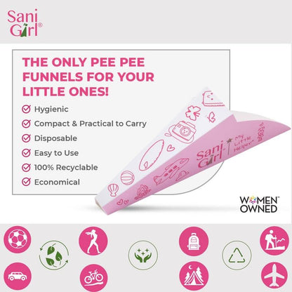 SaniGirl My Little Helper funnel size comparison and design features