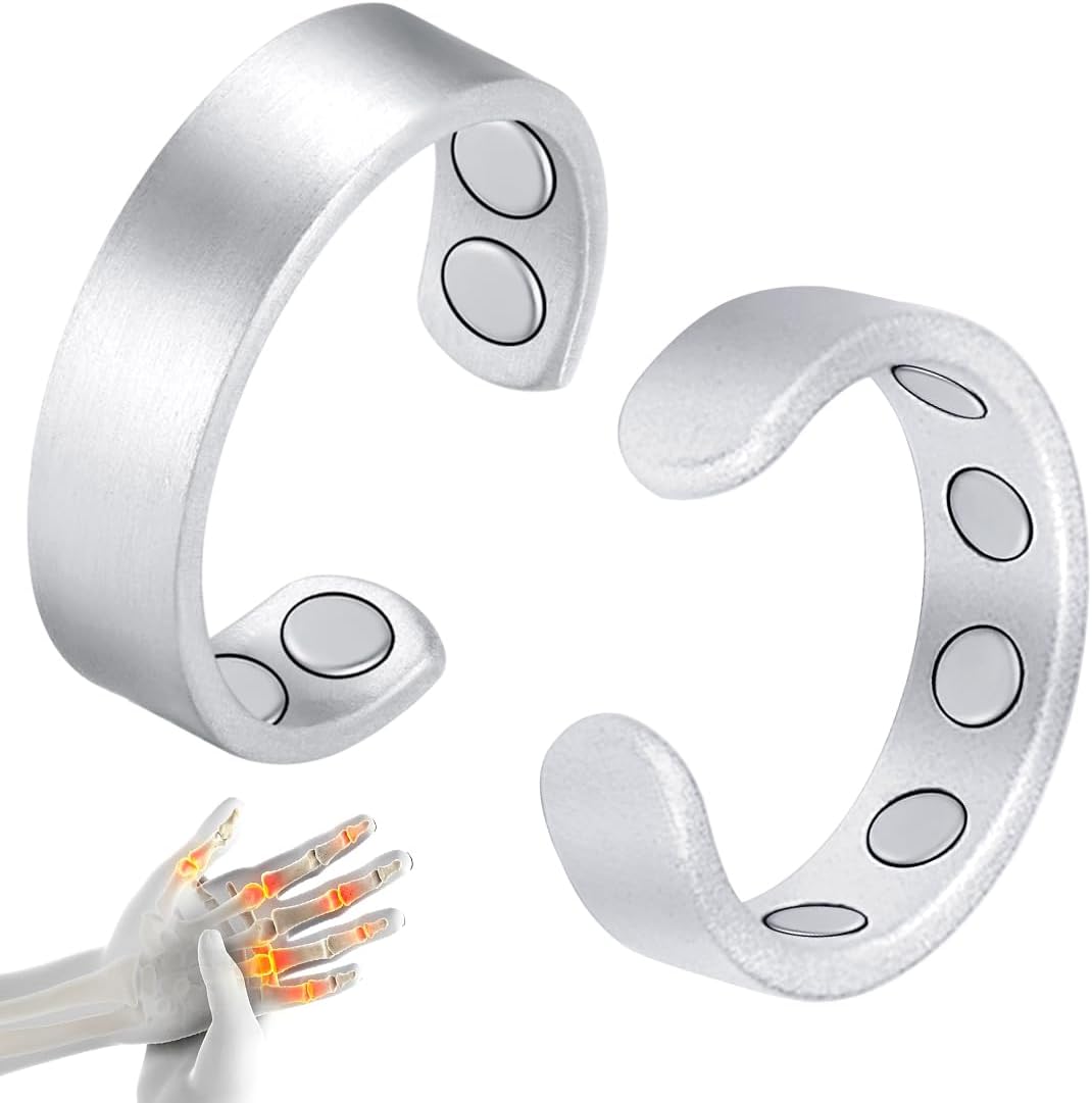 Cigmag 2PCS Copper Rings front view showing silver matte finish.