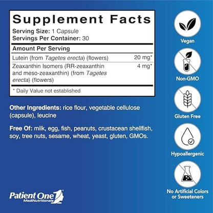 Patient One Meso-Z Vision 30 vegetable capsules supplement packaging
