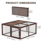 Portable Chicken Coop Run, Rabbit Hutch with Top & Side Opening Doors, Folding Wooden Rabbit Cage for Guinea Pigs, Bunny, Rabbit, Hedgehog, Small Animal Outdoor (Brown) - Image 5