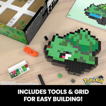 Side profile of the official Mattel PokÃ©mon brick building set for adult collectors