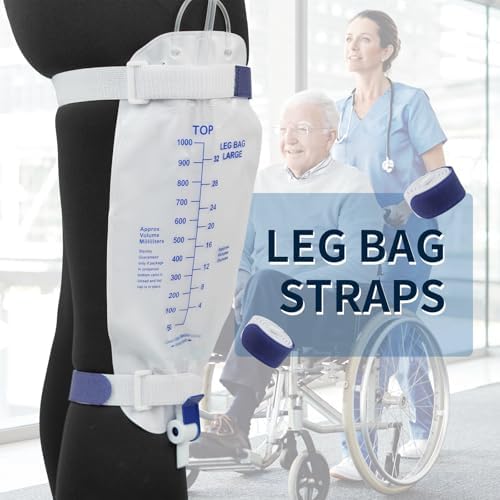 Sivya catheter leg bag straps being secured on a leg.