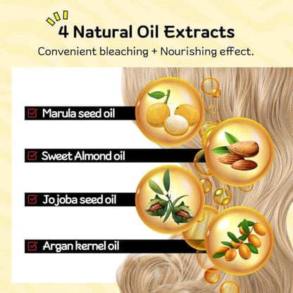 Texture view of the rich conditioning hair bleach cream blended with jojoba seed oil.