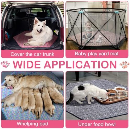 Preboun 4 Pcs 47 in Guinea Pig Playpen Pad Waterproof Hexagon Mat Reusable Dog Playpen Liner for Small Animal Rabbit Cage Tent Pee Pad Washable Yard Fence(Vivid Star) - Image 7