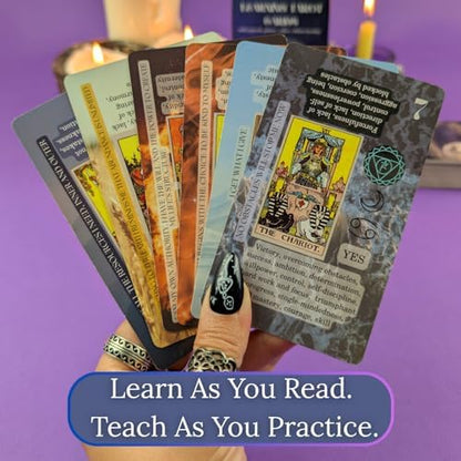 Back design of the Witchy Cauldron beginner learning tarot deck