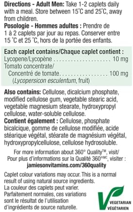 Jamieson antioxidant prostate health supplement bottle angled side view against white background