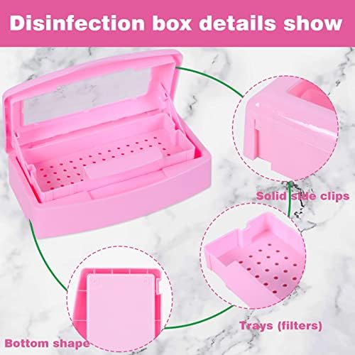 Stzpronail pink disinfection container for tweezers